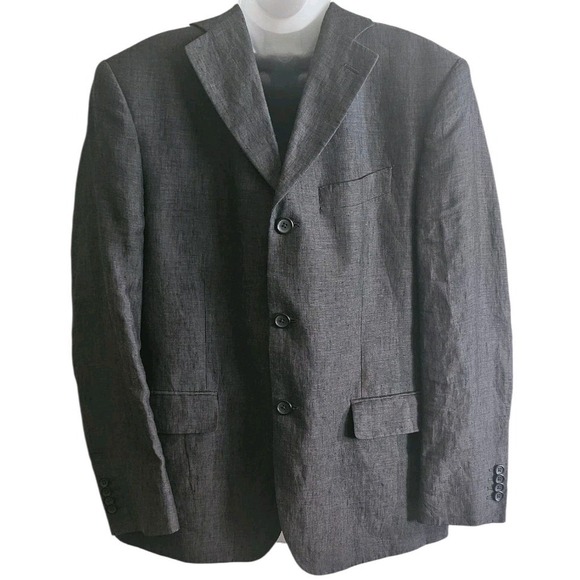 Banana Republic Other - Banana Republic‎ Blazer Men's 38S Charcoal Gray Linen Slim Fit Sport Coat Jacket